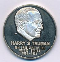 Amerikai Egyesült Államok ~1972. Harry S. Truman jelzett Ag emlékérem (24,95g/0.925/39mm) T:1- (PP) USA ~1972. Harry S. Truman Ag commemorative medallion with hallmark (24,95g/0.925/39mm) C:AU (PP)