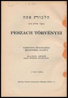 Peszach törvényei. Ford. és magyarázó jegyzetekkel ellátta: Klein Jenő, rabbi, fővárosi vallástanár....