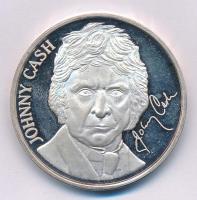Amerikai Egyesült Államok DN Johny Cash peremen jelzett Ag emlékérem (31,19g/0.999/39mm) T:1- (PP) USA ND Johny Cash Ag commemorative medallion with hallmark on the edge (31,19g/0.999/39mm) C:AU (PP)