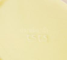 Szőlőleveles motívumú kerámia váza, máz alatti repedésekkel, m: 16 cm