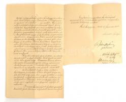 1910 A szárhegyi plédbános és a hitközség elöljáróinak levele a gróf Lázár családhoz, akik korábban ...