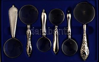 6 darabos különféle nagyítókból álló készlet, eredeti dobozában