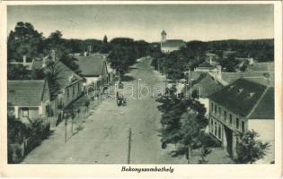 1934 Bakonyszombathely, látkép, Fő utca, templom. Hangya kiadása (EK)