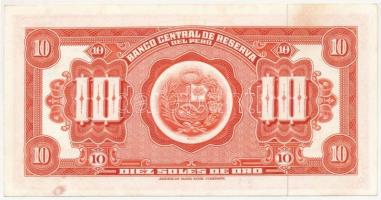 Peru 1965. 10S T:I- fo.
Peru 1965. 10 Soles de Oro C:AU spotted
Krause P#84