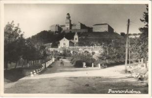 Pannonhalma, Győrszentmárton; Bencés főapátság, út, fiú kerékpárral. photo (non PC)