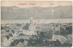 1921 Nagymaros és Visegrád, leporellólap, belül: Korona szálloda, Fő utca, üzletek, gyógyszertár, visegrádi vár. Holtság Károly kiadása (EB)