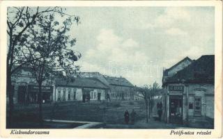 Kiskundorozsma (Szeged), Petőfi utca, liszt kereskedés, üzletek. Hangya Szövetkezet kiadása (EB)