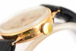 Onsa svájci 18K arany (Au) női karóra. Kézi felhúzós, jelzett, működik. d: 20 mm Díszdobozban