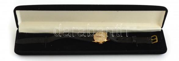 Onsa svájci 18K arany (Au) női karóra. Kézi felhúzós, jelzett, működik. d: 20 mm Díszdobozban