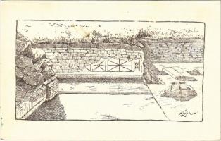Baláca, Balácapuszta (Nemesvámos); Baláczai római épület folyosó részlete, légfűtési berendezés (fl)