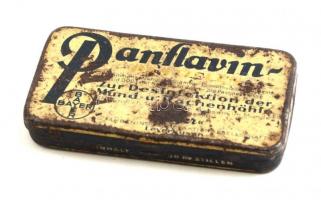Panflavin Bayer gyógyszeres fém dobozka, kopott 7 cm