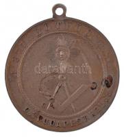 DN "5/1 877 ,,Eötvös" O Budapest kel" Br, szabadkőműves páholy érem, füllel (41mm) T:2,2-