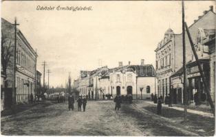 1917 Érmihályfalva, Valea lui Mihai; Fő utca, üzlet / main street, shop