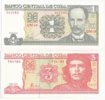 Kuba 2004. 3P + 2016. 1P T:III,I Cuba 2004 3P + 2016. 1 Peso C:F,UNC