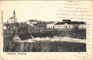 1905 Tenke, Tinca; fahíd. Schlesinger Károly kiadása / wooden bridge