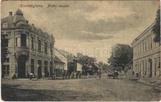 1918 Érmihályfalva, Valea lui Mihai; Fő tér, Grosz Hermann üzlete / main square, shop (Rb)
