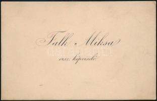 1892 Falk Miksa (1828-1908) író, politikus, országgyűlési képviselő autográf köszönő sorai névjegyká...