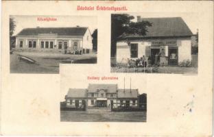 Érkörtvélyes, Curtuiseni; községháza, Balássy gőzmalom, Scheibel Sándor üzlete / town hall, mill, shop