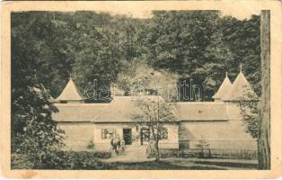 1934 Bázna, Felsőbajom, Baassen, Baiumul de Sus; Baile sub stanca / Das Spiegelbad unter dem Felsen / fürdő a szikla alatt. Ludwig Zammerer kiadása / spa, bath (EB)