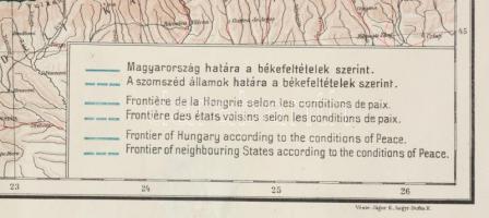 cca 1920 Magyarország térkép/Carte Géographique de La Hongrie/Map of Hungary, az alap térképet terve...