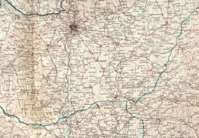 cca 1920 Magyarország térkép/Carte Géographique de La Hongrie/Map of Hungary, az alap térképet terve...