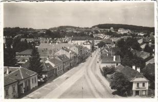 Szászrégen, Reghin; látkép, utca, üzletek / general view, street, shops