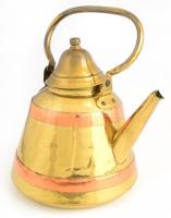 Nagy méretű belga réz kanna, jelzett, kopásnyomokkal, m: 33 cm