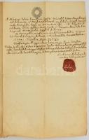 1855 Diószeg anyakönyvi másolat 15kr szignettával, sérült viaszpecséttel