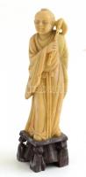 Kínai zsírkő figura, apró kopásnyomokkal, h: 15 cm