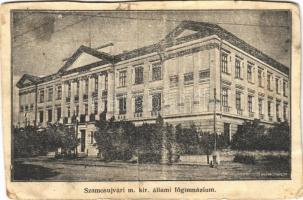 1940 Szamosújvár, Gherla; M. kir. állami főgimnázium / grammar school + 1940 Szamosújvár visszatért So. Stpl. (vágott / cut)
