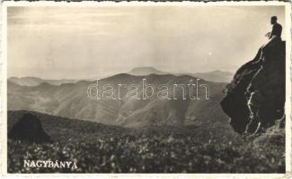 1942 Nagybánya, Baia Mare; turisták a Gutinon, hegymászók / Muntii Gutai / mountain peak, hikers, tourists (EK)