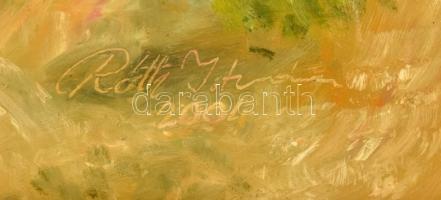 Róth István (?-): Őzike, 2004. Olaj, farost, jelzett. Fa keretben. 50x70 cm