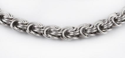 Ezüst(Ag) rózsamintás karkötő, jelzett, h: 18,5 cm, nettó: 8,2 g