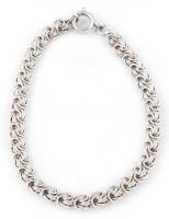 Ezüst(Ag) rózsamintás karkötő, jelzett, h: 18,5 cm, nettó: 8,2 g