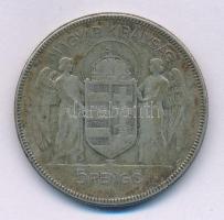 1930. 5P "Horthy jobbra" Ag T:2-,3 patina
Adamo P8