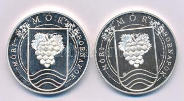 Fűz Veronika (1951-) DN "Móri Bornapok" (2xklf) Ag és ezüstözött Br emlékérem (33,96g/0.92...