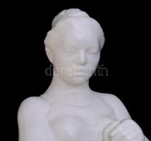 Mosónő, fehér mázas porcelán szobor, Kákonyi jelzéssel, máza alatti repedésekkel, alján repedéssel, ...