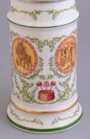 Rastal fémfedeles porcelán korsó, matricás, jelzett, hibátlan, m: 21 cm