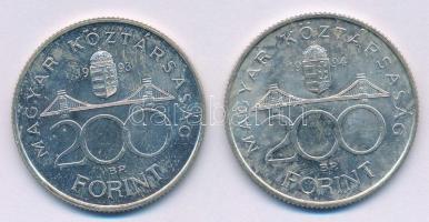 1993. 200Ft Ag "MNB" + 1994. 200Ft Ag "Deák" T:1-
Adamo F13, F13.1