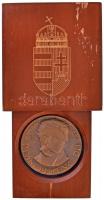 ~1990. "Deák Ferenc díj" Br emlékérem kihúzható fa dísztokban (77mm) T:1-