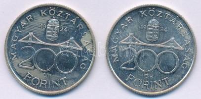 1994. 200Ft Ag "Deák" (2x) T:1,1- Adamo F13.1