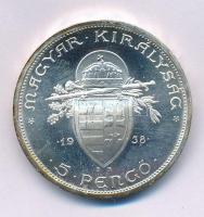 1938. 5P Ag "Szent István" T:1,1- kis patina Adamo P8.1