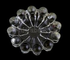 Üveg hamutartó, kopásokkal, d: 13 cm