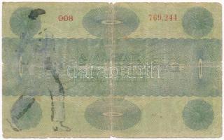 1919. 5K "Osztrák-Magyar Bank..." előlapján gúnyrajz T:IV ragasztott Adamo K8