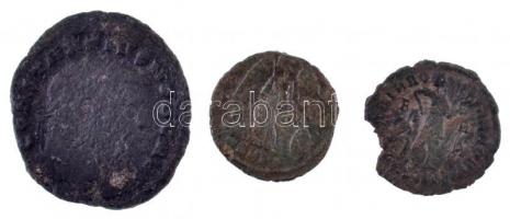 Római Birodalom 3db-os vegyes római rézpénz tétel a Kr. u. III-IV. századból T:2-,3 
Roman Empire 3...