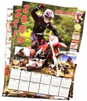 2007-2009 Czúni László motocross versenyző naptáras plakát, 3 db, 67× 47,5 cm, 66,5x48 cm