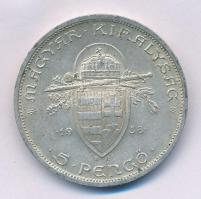 1938. 5P Ag "Szent István" T:1- kis patina Adamo P8.1