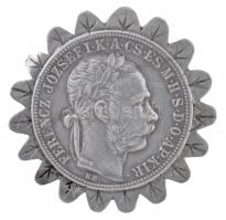 1892KB 1Ft Ag Ferenc József / Fiume címer jelvénnyé alakítva, tű letört T:3 Adamo M15