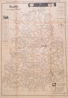 cca 1950 Übersitchtskarte vom Verkehrsnetz der Gesamten Eisenbahnlinien DDR, Leipzig, VEB Mese- und ...