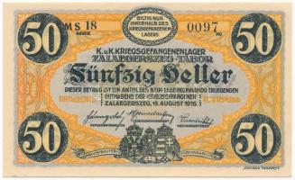 Zalaegerszeg / hadifogolytábor 1916. augusztus 15. 50f arab sorozat és sorszámmal, "MS" je...